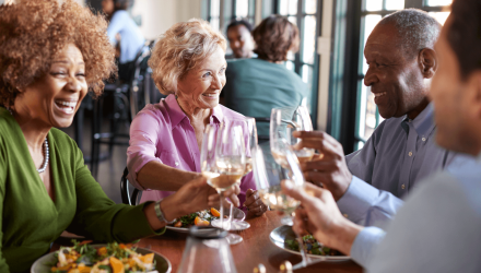 Group Of Senior Friends Enjoying A Meal
